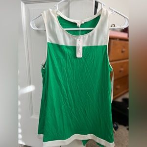 Green and white charming Charlie tank top